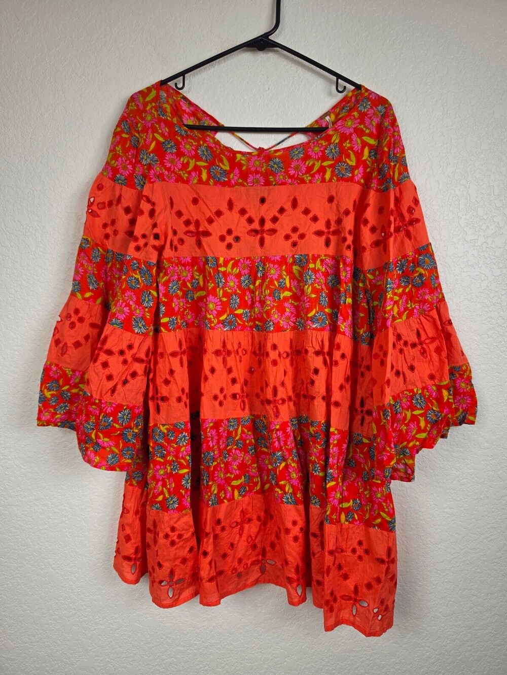 Free People Orange Floral Cotton Tunic Dress